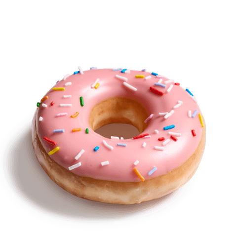 Strawberry Iced Doughnut with Sprinkles