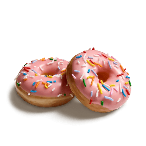Mini Strawberry Iced Doughnut with Sprinkles
